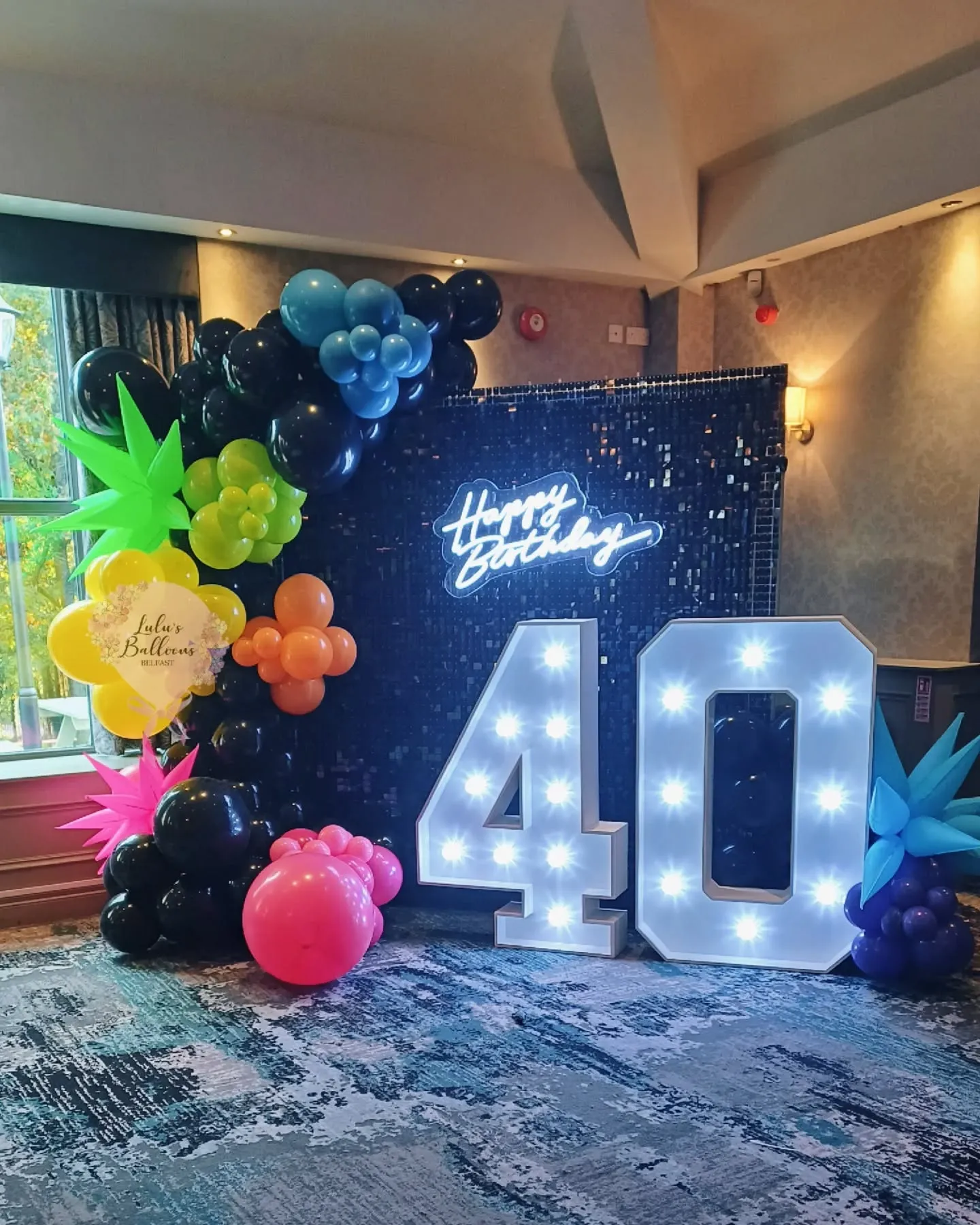 Beautiful birthday balloon display