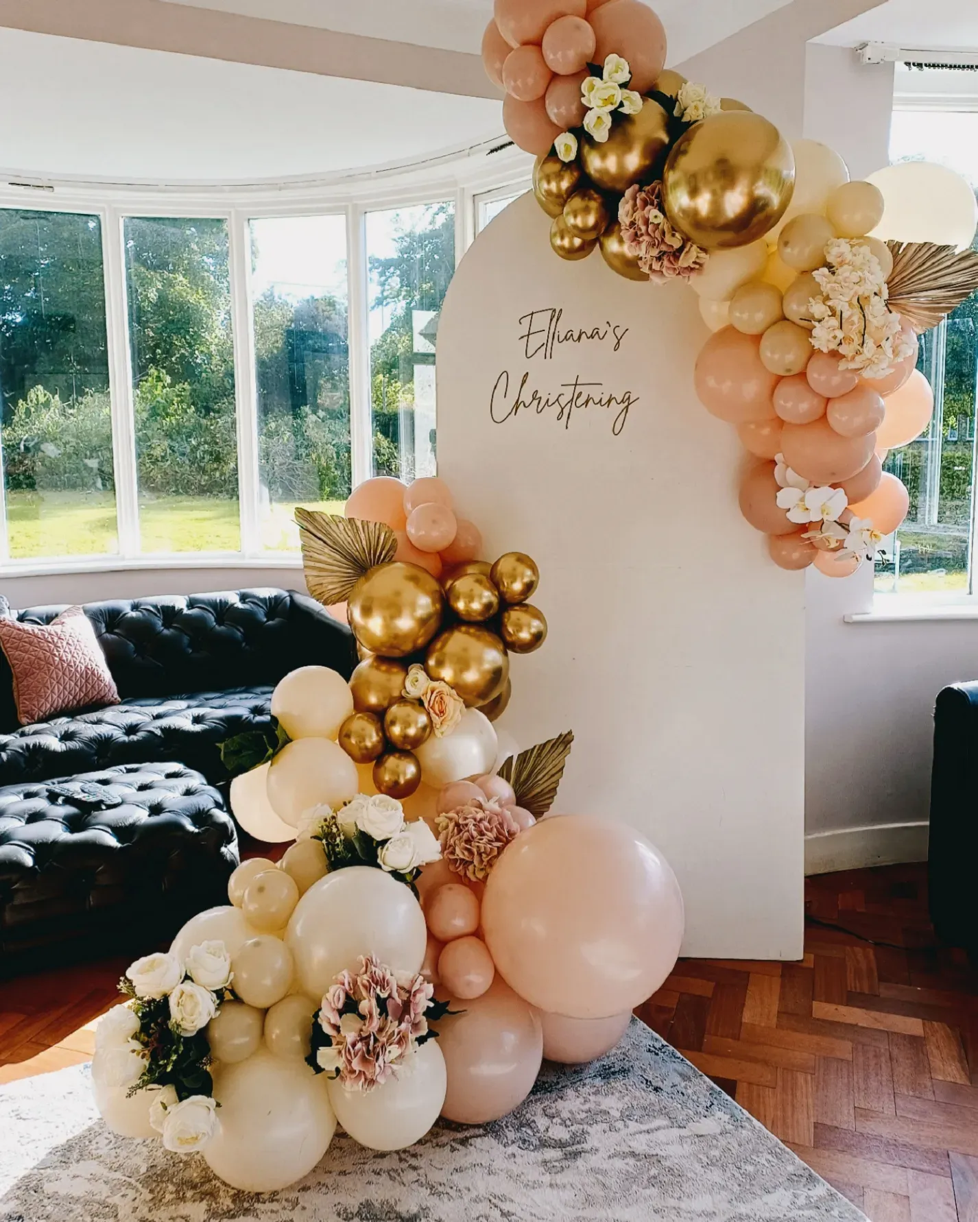 Beautiful balloon arrangement for Christening